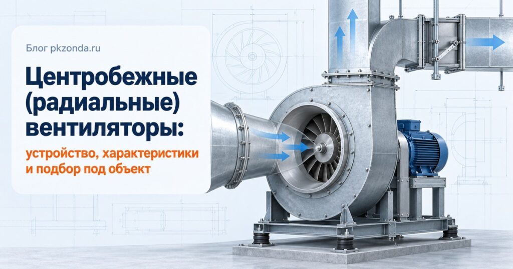 Центробежные (радиальные) вентиляторы: устройство, характеристики и подбор под объект