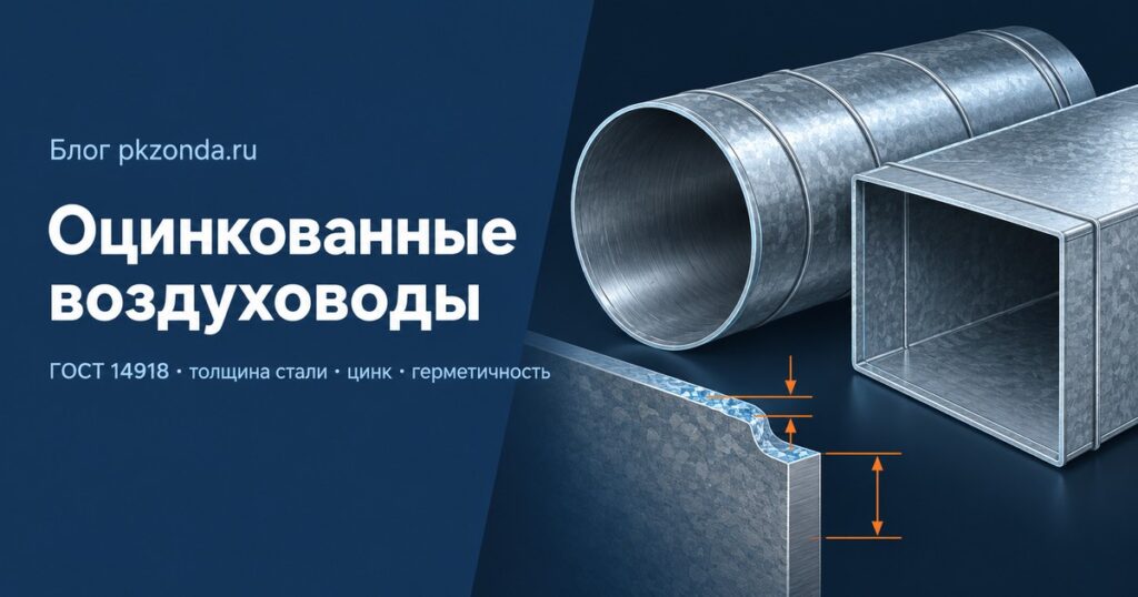Оцинкованные воздуховоды по ГОСТ 14918-2020: какая нужна толщина стали, класс цинка и герметичность