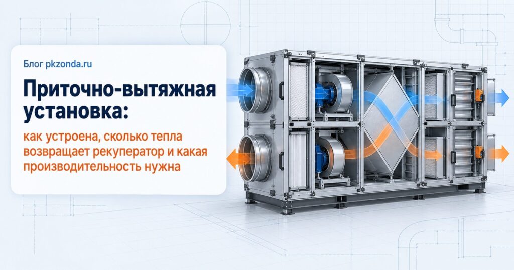 Приточно-вытяжная установка: как устроена, сколько тепла возвращает рекуператор и какая производительность нужна
