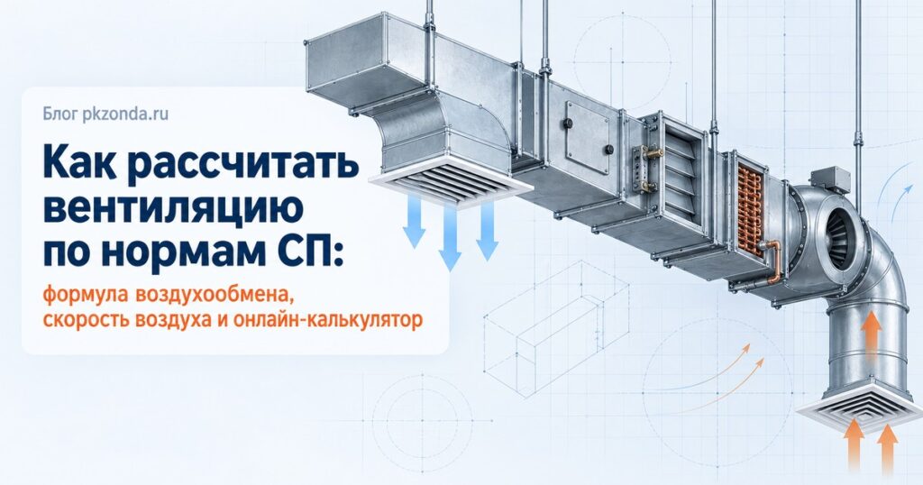 Как рассчитать вентиляцию по нормам СП: формула воздухообмена, скорость воздуха и онлайн-калькулятор