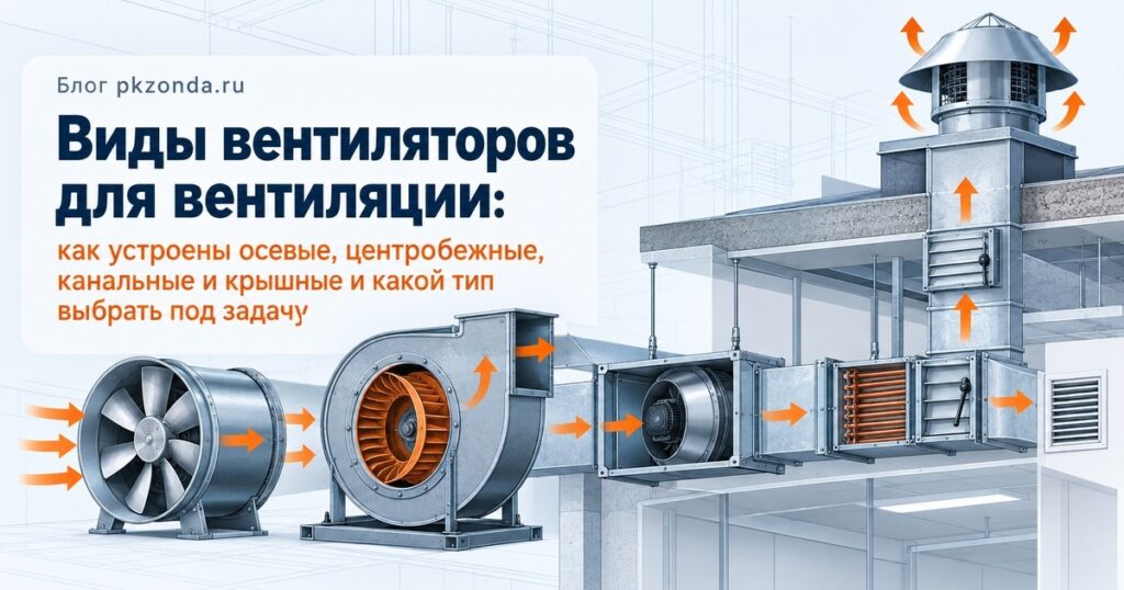 Виды вентиляторов для вентиляции: как устроены осевые, центробежные, канальные и крышные и какой тип выбрать под задачу