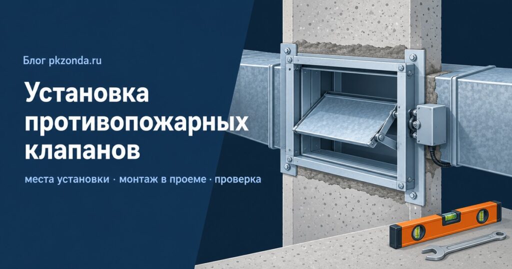 Установка противопожарных клапанов в системе вентиляции: где они обязательны по нормам, как выполнить монтаж в стене и перекрытии и что проверить перед сдачей
