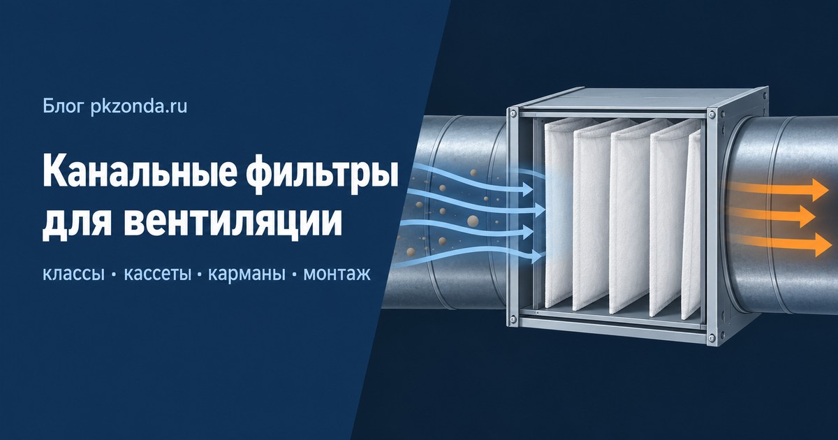 cover Канальные фильтры для вентиляции: классы очистки, кассеты, карманы и монтаж